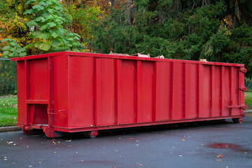 A 30-yard roll-off dumpster.